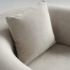 Acanva Luxury Modern Tight Curved Back Velvet Sofa, Minimalist Style Comfy Couch for Living Room Apartment Reception Space, Cream Single Chair Set of 2
