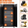 73" Tall Garage Storage Cabinets with Wheels, Metal Storage Cabinets with Locking Doors and 4 Adjustable Shelves for Garage Home, Assembly Required, Black