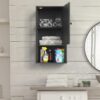 Small Bathroom Wall Cabinet, Bathroom Storage Cabinet Wall Mounted, Black Modern Medicine Cabinet, 3-Tier Wall Mounted Storage Cabinet Over The Toilet for Small Spaces, Living Room