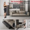 Treadmill with Incline, 3 in 1 Under Desk Treadmill Walking Pad with Removable Desk Workstation 3.5HP Foldable Compact Walking Treadmill for Home Small Office with Wristband Remote Control