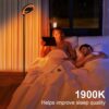 36W Bright LED Floor Lamp for Living Room with Remote, 75.5 Inch Tall Stepless Dimmable Standing Lamp for Bedroom, Floor Lights with 2 Rotatable Lights 1900K-6500K for Dining Room Office