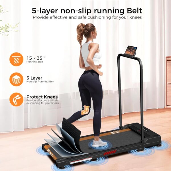 Walking Pad Treadmill Under Desk Treadmill for Office Home, 3.0HP Quiet Folding Treadmill with 300 LBS Weight Capacity, Walking Pad with Handle Bar, Portable Treadmill with Remote Control