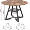 71JgBVK-8-L._AC_SL1500_.jpg Round Dining Table for 4, Kitchen Table, Dining Table, Circle Table, Round Pedestal Dining Table, Dining Room Table, Dinner Table,Space Saving Wood Kitchen & Dining Room Tables, 47In, Rustic Brown
