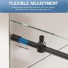 KPUY Frameless Shower Door, 50-54" W x 76" H Glass Shower Door, Sliding Shower Door with 1/4" (6mm) Tempered Glass, Stainless Steel Frame Shower Glass Door with Explosion-Proof Film in Matte Black