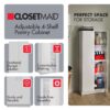 ClosetMaid Pantry Cabinet Cupboard with 2 Doors, Adjustable Shelves, Standing, Storage for Kitchen, Laundry or Utility Room, White