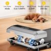 Walking Pad Under Desk Treadmill with Incline and Handle Bar, 2 in 1 Folding Treadmill for Home/Office Small, Portable Compact Treadmill with Remote Control, APP & LED Display 300LBS Capacity
