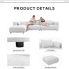 COLAMY 144" Cloud Sectional Couch with Ottoman,Modular Sectional Sofa with 3 Large Seat and 1 Ottoman for Living Room,Chenille, Beige