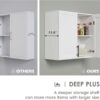 Wall Storage Cabinet - Kitchen Laundry Wall Amount Cabinet with Two Shaker Doors and Shelf, in White, One of 2 Pcs