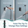 Aolemi Shower System with Rainfall Shower Head and Handheld Wall Mount,High Pressure Shower Faucet Set Fixture Combo with 2 in 1 Handheld Spray Rough-in Valve,12 Inch Shower Head Matte Black