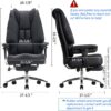 Big and Tall Office Chair 400lbs Wide Seat, Leather High Back Executive Office Chair with Foot Rest, Ergonomic Office Chair Lumbar Support for Lower Back Pain Relief (Black)