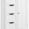 Yaheetech Large Bathroom Floor Cabinet with 4 Dawers and Single Door Cabinet, Freestanding Storage Cabinet Organizer for Bathroom Living Room Hallway, White, 26 x 14 x 35.5 in