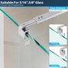 Stainless Steel Frameless Shower Door Support Bar, 27.6'' to 47.2'' Telescopic, Fits 5/16" to 3/8" Glass