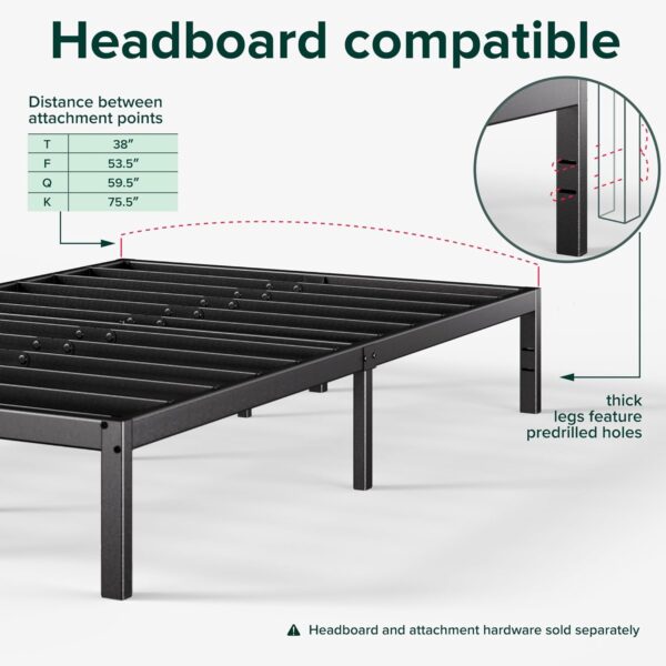ZINUS 14 Inch Elias Metal Platform Bed Frame, Steel Support, No Box Spring Needed, Easy Assembly, Full