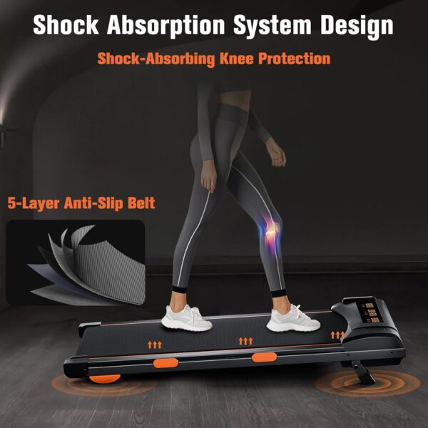 Walking Pad Treadmill with Incline, Under Desk Treadmill for Home Office, Portable Treadmill 2.5HP, 300 lbs Capacity, APP/Remote Control, LED Displays, Manual Incline(M)