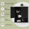 Smuxee Black Bathroom Cabinet Wall Mounted, Small Bathroom Medicine Cabinet with 2 Door Adjustable Shelves, Bathroom Wall Cabinet Over Toilet for Laundry Room Kitchen