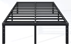 18 Inch Full Bed Frame - Sturdy Metal Platform Full Size, No Box Spring Needed, Heavy Duty, Easy Assembly, Strong Bearing Capacity, Under Bed Storage, Black
