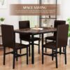 71MiccE83IL._AC_SL1500_.jpg AWQM 5 Piece Dining Table Set for 4,Faux Marble Kitchen Table and Chairs for 4, Modern Dining Room Table Set with 4 Chairs,Dinner Table Set for Small Spaces, Brown