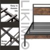 LIKIMIO Full Bed Frame, Platform Bed Frame Full with 2-Tier Storage Headboard and Strong Support Legs, More Sturdy, Noise-Free, No Box Spring Needed, Vintage Brown