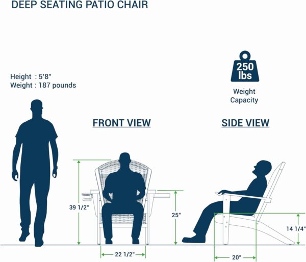 Cambridge Casual Auburn Padded Upholstered Outdoor Adirondack Chair