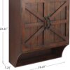 FLORA Farmhouse Wall Mounted Storage Cabinet, Medicine Cabinet with Doors, Wood Vintage Bathroom Wall Cabinet Over Toilet for Bathroom, Kitchen, Living Room, Rustic Brown