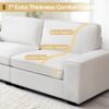 88.58" Modern Sofas for Living Room Linen Breathable Loveseat Sofas & Couches with Square Wide Armrest and Removable Sofa Cushion Off-White