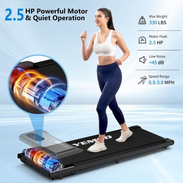 Walking Pad, Walking Pad Treadmill 330 lb Capacity，3 in 1 Portable Under Desk Treadmill for Home and Office with Remote Control, LED Display