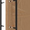 48 inch Round Stainless Steel Door Pull Push Handle Double Sided, French Sliding Barn Door Handle, H Shape Commercial Door Pull Handles, Black