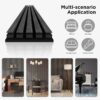 Two Wood Slat Acoustic Panels for Wall and Ceiling, 3D Fluted Wood Veneer Paneling, 94.5" x 8" Each Soundpoof Wooden Slat Wall Panel - Black Oak