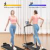 Walking Pad Under Desk Treadmill with Incline and Handle Bar, 2 in 1 Folding Treadmill for Home/Office Small, Portable Compact Treadmill with Remote Control, APP & LED Display 300LBS Capacity