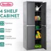 Sterilite Storage Cabinet, Plastic Closet Organizer, 4 Adjustable Shelves, Gray
