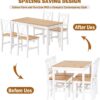 SogesPower Dining Table Set for 4, 5-Piece Wood Kitchen Dining Table Set with 4 Chairs for Kitchen Dining Room Restaurant Small Space, White&Oak