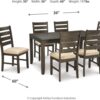 Signature Design by Ashley Rokane 20" Dining Room Table Set with 6 Upholstered Chairs, Brown