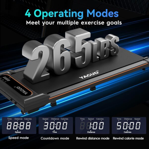 Walking Pad, Walking Pad Treadmill for Home Office, Portable Under Desk Treadmill with Remote Control and LED Display, Walking Jogging Running Machine