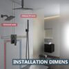 Aolemi Shower Faucet Set Ceiling Mount Shower System Rough-in Valve and Shower Trim Kit 10 and 6 Inch Dual Shower Head 2 in 1 Handheld Spray Push Button Diverter Matte Black