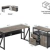 Tribesigns Office Computer Desk with Cabinet Sets,55 inches Executive Desk with Mobile File Cabinet Drawers Shelves for Home Office Furniture (1 Desk + 1 Cabinet)