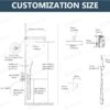 Aolemi Shower Faucet Set Rain Shower System with Handheld Spray Bathroom Shower Combo Rough-in Valve and Shower Trim Kit Included Matte Black 8 Inch Wall Mount Shower Head