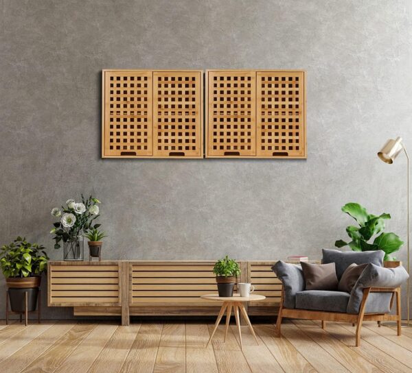 ZYBT Bathroom Wall Cabinet Wall Mounted Organizer, Medicine Cabinet, Over The Toilet Storage, Bamboo Medicine Cabinets with Doors and Shelves, Wall Storage for Bathroom Kitchen Living Room