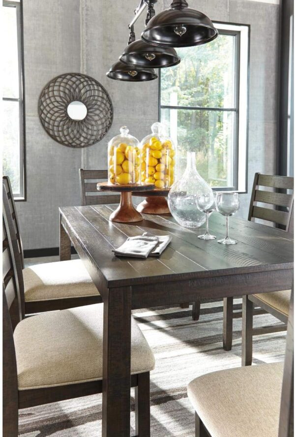 Signature Design by Ashley Rokane 20" Dining Room Table Set with 6 Upholstered Chairs, Brown