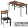 IRONCK Dining Table Set for 4, Wood Kitchen Table with Upholstered Chairs Dinning Table Set for Kitchen & Dining Room, Compact Dining Set for Small Spaces, Rustic Brown