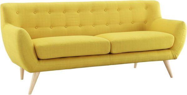 Modway Remark Mid-Century Modern Sofa With Upholstered Fabric In Sunny