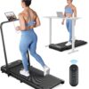 THERUN Walking Pad Treadmill, 2.5 HP Under Desk Treadmill, 2 in 1 Foldable Treadmill for Home, Walking Pad with Handle Bar, 15" Widened Running Belt, Treadmill with Remote Control & LED Screen