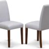 East West Furniture DLAB5-AWA-05 5 Piece Dining Set Contains a Round Dining Room Table with Dropleaf and 4 Upholstered Chairs, 42x42 Inch, Antique Walnut