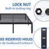 Metal Bed Frame,Full Size Bed Frame with Storage Space,Heavy Duty Sturdy Mattress Foundation,Easy Assembly,No Box Spring Needed, Black,14 Inch,Full