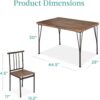 Best Choice Products 5-Piece Metal and Wood Indoor Modern Rectangular Dining Table Furniture Set for Kitchen, Dining Room, Dinette, Breakfast Nook w/ 4 Chairs - Drift Brown