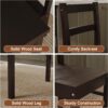 5-Piece Solid Wood Indoor Modern Rectangular Dining Table Set for 4,Table and 4 Solid Wood Dining Chairs for Kitchen,Bar,Living Room,Breakfast Nook, Chocolate