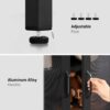 SONGMICS Metal Storage Cabinet with Mesh Doors, Steel Display Cabinets with Adjustable Shelves for Bathroom Home Office, Black UOMC002B01