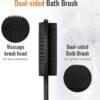 VWMYQ Silicone Back Scrubber for Shower, 17in Lengthen Long Handle Body Brush, Double Sided Shower Brush for Shower Exfoliating and Massage Can Produce Rich Foam, Long Handle Back Scrubber for Men
