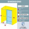 56-60" W x 76" H Frameless Single Sliding Shower Door, Frameless Shower Door, Shower Glass Door with 5/16" (8mm) Clear SGCC Tempered Glass, Stainless Steel Hardware (Gold)