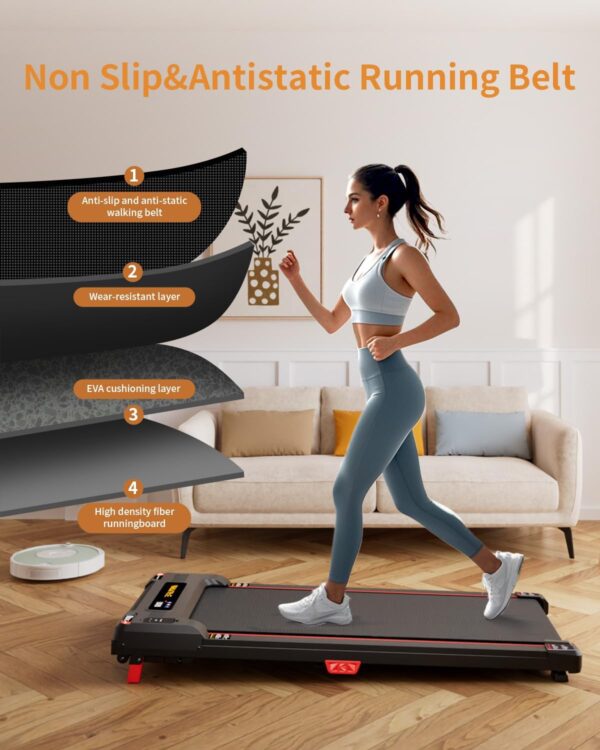 Walking Pad Treadmill, Anylife Incline Walking Pad Under Desk Treadmill 330lb Capacity, 2.5HP Portable Treadmills for Home, Compact Treadmill Small Running Pad with LED Display, Remote Control