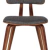 Armen Living Jaguar Dining Chair in Charcoal Fabric and Walnut Wood Finish,Charcoal/Walnut Finish 20D x 18W x 29H in